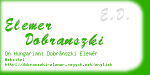 elemer dobranszki business card