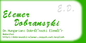 elemer dobranszki business card